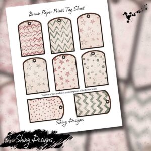 printable gift tag sheet brown paper prints