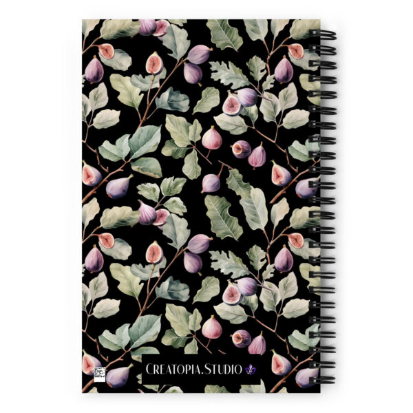 Elegant Fig and Floral Spiral Notebook in Plum – Perfect for Journaling, Notes, and Gift Giving - Image 9