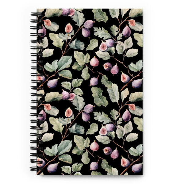 Elegant Fig and Floral Spiral Notebook in Plum – Perfect for Journaling, Notes, and Gift Giving