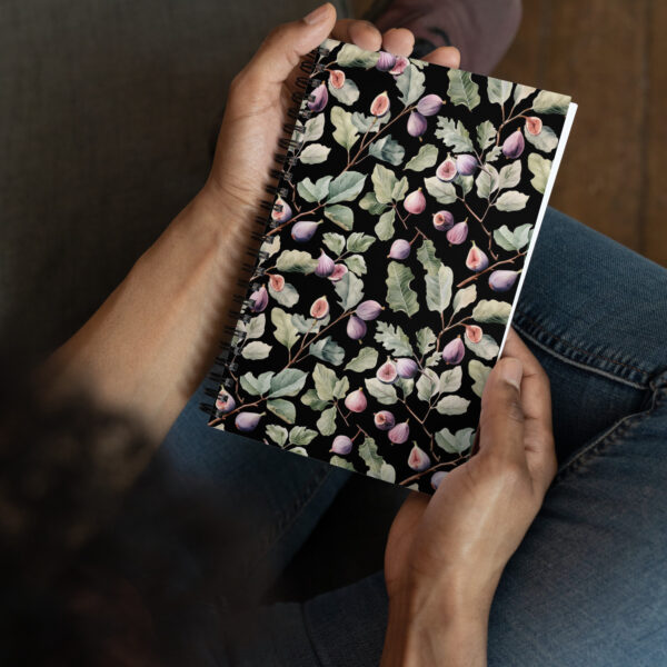 Elegant Fig and Floral Spiral Notebook in Plum – Perfect for Journaling, Notes, and Gift Giving - Image 3