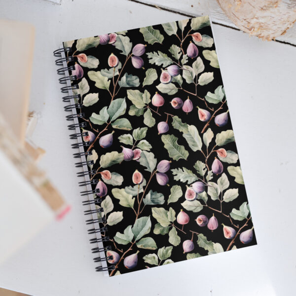 Elegant Fig and Floral Spiral Notebook in Plum – Perfect for Journaling, Notes, and Gift Giving - Image 4